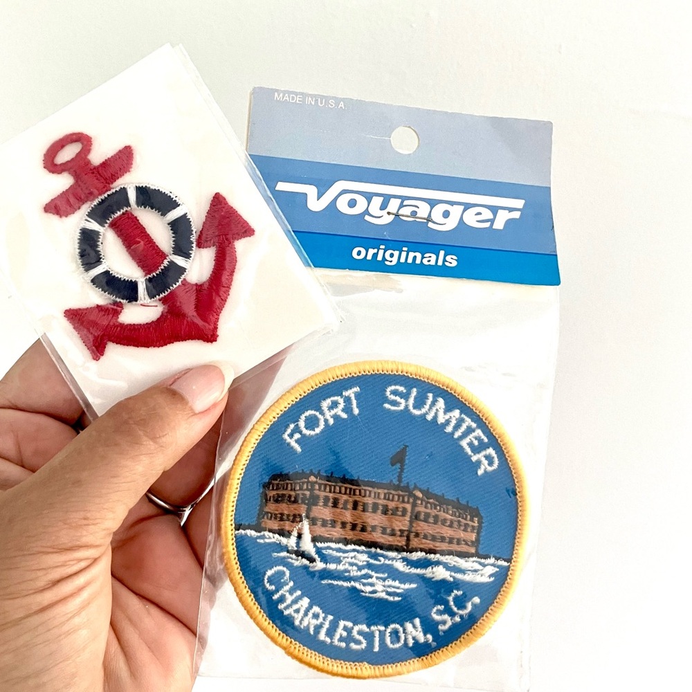 Vintage 70’s nautical anchor patches set of 2 deadstock